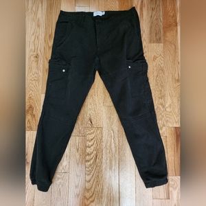 MEN'S TOPMAN CARGO PANTS Washed Black 34×32